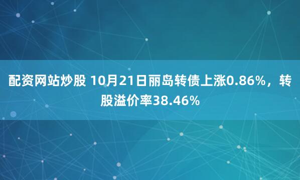 配资网站炒股 10月21日丽岛转债上涨0.86%，转股溢价率38.46%
